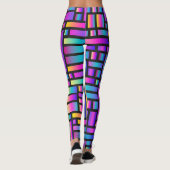 Patroon Stijlvol Matig Mode Geometrisch Tartan Leggings (Achterkant)