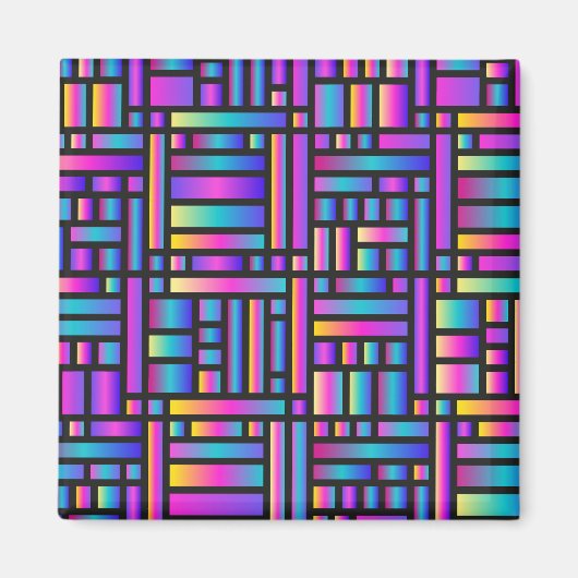 Patroon Stijlvol Matig Mode Geometrisch Tartan Magneet (Voorkant)