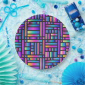 Patroon Stijlvol Matig Mode Geometrisch Tartan Papieren Bordje (Feest)