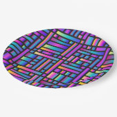 Patroon Stijlvol Matig Mode Geometrisch Tartan Papieren Bordje (Gekanteld)