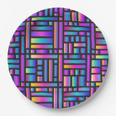 Patroon Stijlvol Matig Mode Geometrisch Tartan Papieren Bordje (Voorkant)