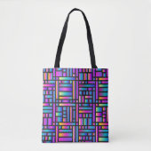 Patroon Stijlvol Matig Mode Geometrisch Tartan Tote Bag (Voorkant)
