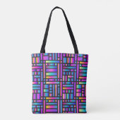 Patroon Stijlvol Matig Mode Geometrisch Tartan Tote Bag (Achterkant)