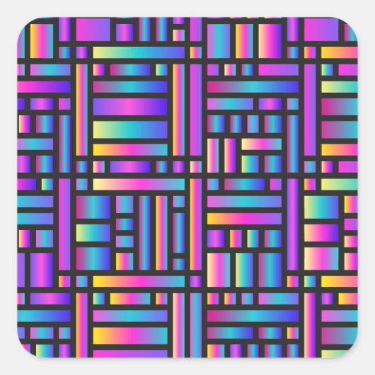 Patroon Stijlvol Matig Mode Geometrisch Tartan Vierkante Sticker (Voorkant)