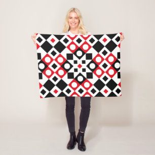Patroon Stijlvol Moderne Geometrische Vintage Fleece Deken