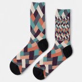 Patroon Stijlvolle Mode- Geometrisch Modern Vintag Sokken (Links)