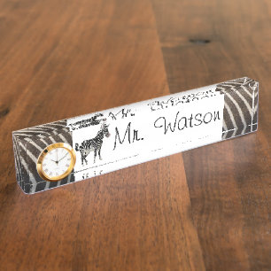 Patroon Strepen Zebra Safari Jungle Dieren Naambordje