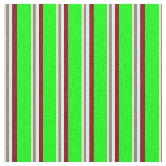 Patroon Tan, Grey, White, Maroon & Limoen Stripes Stof (Close Up)