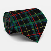 Patroon Tartan (zwart, groen en rood) Stropdas (Opgerold)