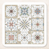 Patroon Tegel Mozaïek Kartonnen Onderzetters (Voorkant)