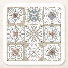 Patroon Tegel Mozaïek Kartonnen Onderzetters
