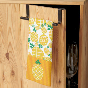 Patroon ter illustratie van tropische ananas theedoek