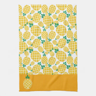 Patroon ter illustratie van tropische ananas theedoek