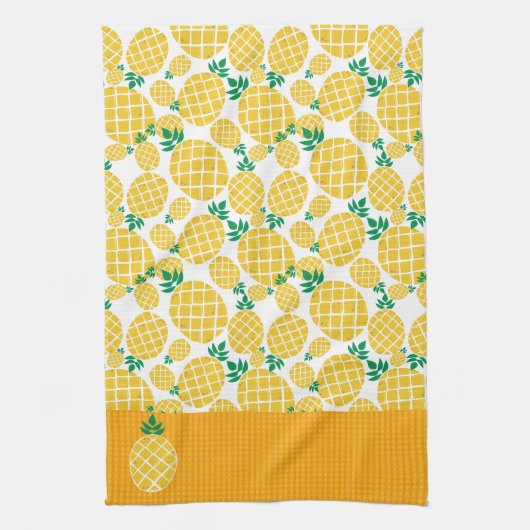 Patroon ter illustratie van tropische ananas theedoek (Verticaal)