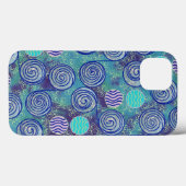 Patroon Tie Dye Blue Circles Case-Mate iPhone Case (Achterkant (horizontaal))