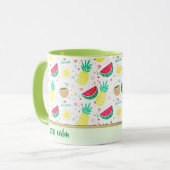 Patroon Tropisch gekleurde vruchten Koffie Mok (Voorkant links)