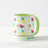 Patroon Tropisch gekleurde vruchten Koffie Mok (Voorkant rechts)