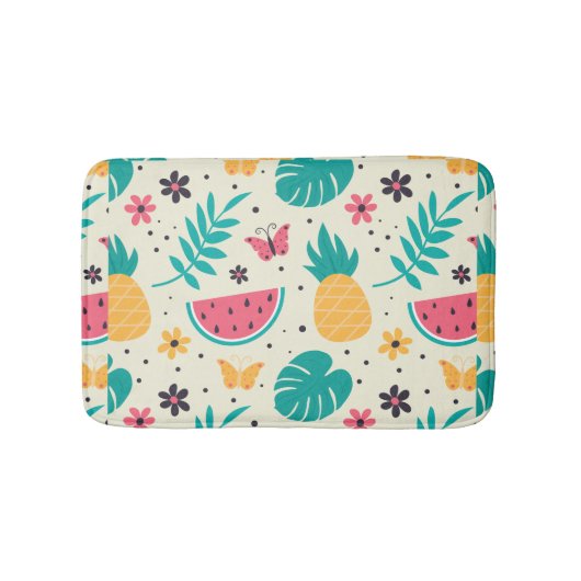 Patroon Tropische Fruit Watermelon Pineappel Badmat (Voorkant)