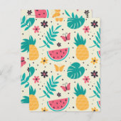 Patroon Tropische Fruit Watermelon Pineappel Briefkaart (Voorkant / Achterkant)