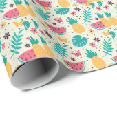 Patroon Tropische Fruit Watermelon Pineappel Cadeaupapier (Rol Hoek)