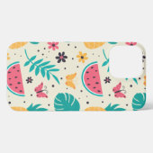 Patroon Tropische Fruit Watermelon Pineappel iPhone Hoesje (Achterkant horizontaal)