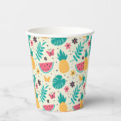 Patroon Tropische Fruit Watermelon Pineappel Papieren Bekers (Voorkant)
