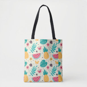 Patroon Tropische Fruit Watermelon Pineappel Tote Bag
