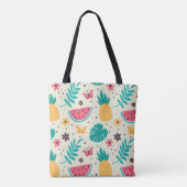 Patroon Tropische Fruit Watermelon Pineappel Tote Bag (Achterkant)