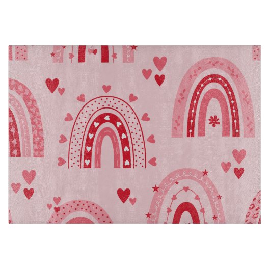 Patroon Valentijn 2024 achtergrond met hart liefde Snijplank (Voorkant)