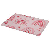 Patroon Valentijn 2024 achtergrond met hart liefde Snijplank (Hoek)