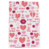 Patroon Valentijn`s Day 2024 achtergrond met hart Medium Cadeauzakje (Voorkant)