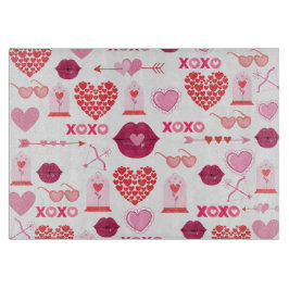 Patroon Valentijn`s Day 2024 achtergrond met hart Snijplank