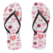 Patroon Valentijn`s Day 2024 achtergrond met hart Teenslippers (Voetbed)