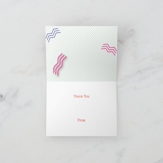 Patroon van 90 PARTIJDIG Thema Hartelijk dank Bedankkaart (Binnen)