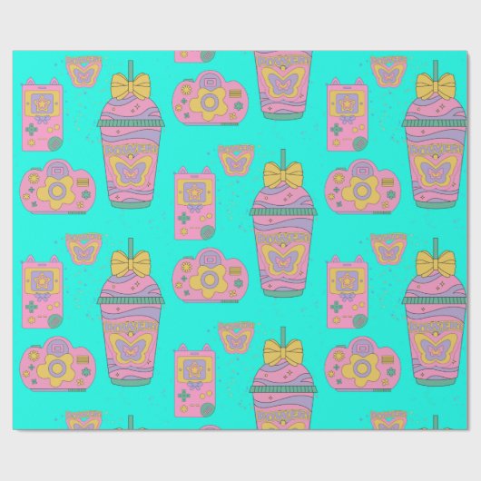 patroon van 90 s cadeaupapier (Vlak)