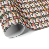 Patroon van aangepaste gezichten pompoenen cadeaupapier (Rol Hoek)