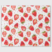 patroon van aardbeien en stippen cadeaupapier (Vlak)