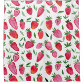 patroon van aardbeien in de waterverf douchegordijn (Voorkant)