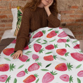 patroon van aardbeien in de waterverf fleece deken