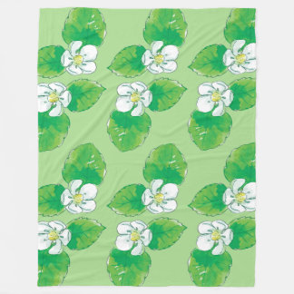 patroon van aardbeienbloemen fleece deken