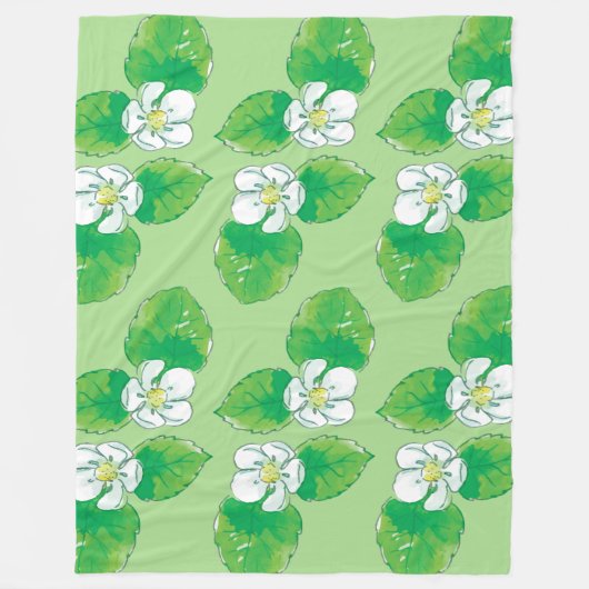 patroon van aardbeienbloemen fleece deken (Voorkant)