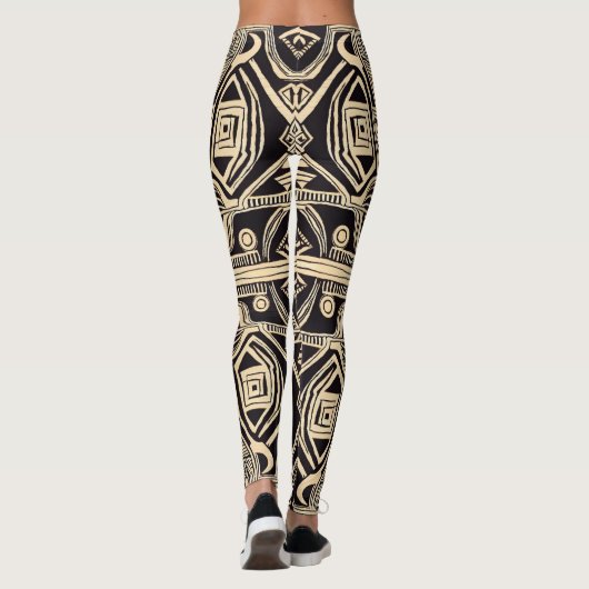 patroon van Afrikaanse modderdoek Leggings (Achterkant)