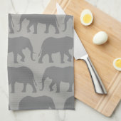 Patroon van Afrikaanse olifant Silhouettes Theedoek (Quarter Fold)