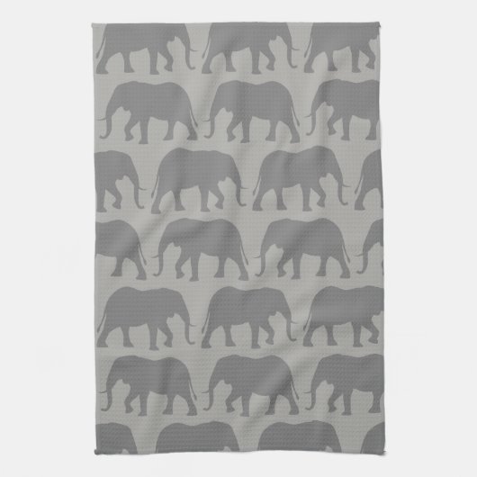 Patroon van Afrikaanse olifant Silhouettes Theedoek (Verticaal)