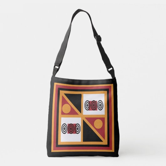 patroon van Afrikaanse stam Crossbody Tas (Achterkant)