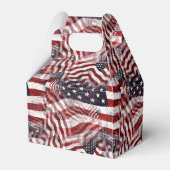 Patroon van Amerikaanse vlag Red White Blue Stripe Bedankdoosjes (Achterkant)