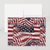 Patroon van Amerikaanse vlag Red White Blue Stripe Briefkaart (Voorkant / Achterkant)