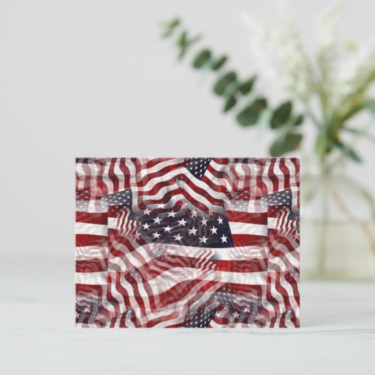 Patroon van Amerikaanse vlag Red White Blue Stripe Briefkaart (Staand voorkant)