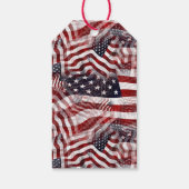 Patroon van Amerikaanse vlag Red White Blue Stripe Cadeaulabel (Achterkant)