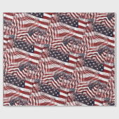 Patroon van Amerikaanse vlag Red White Blue Stripe Cadeaupapier (Vlak)